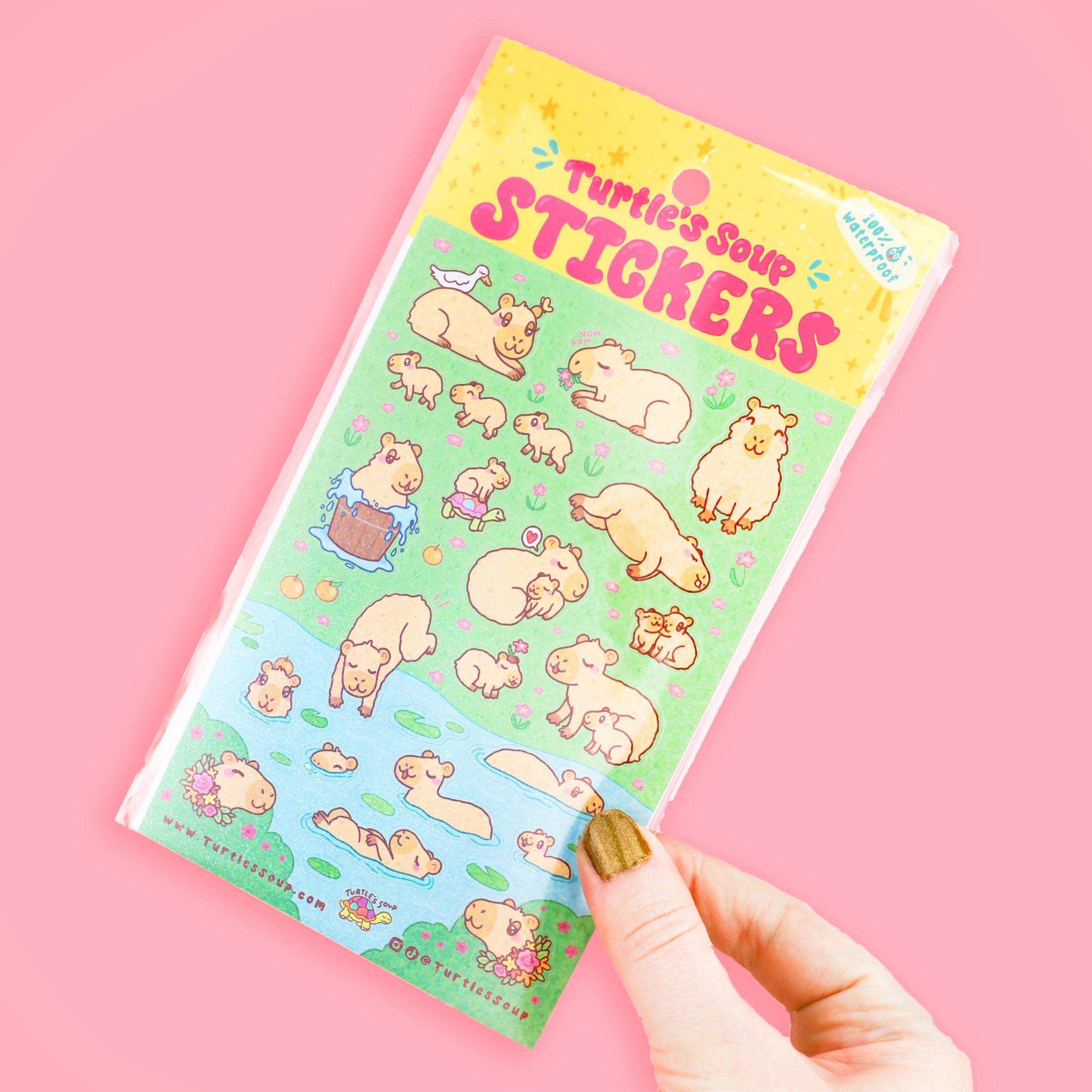 Capybara Glitter Sticker Sheet