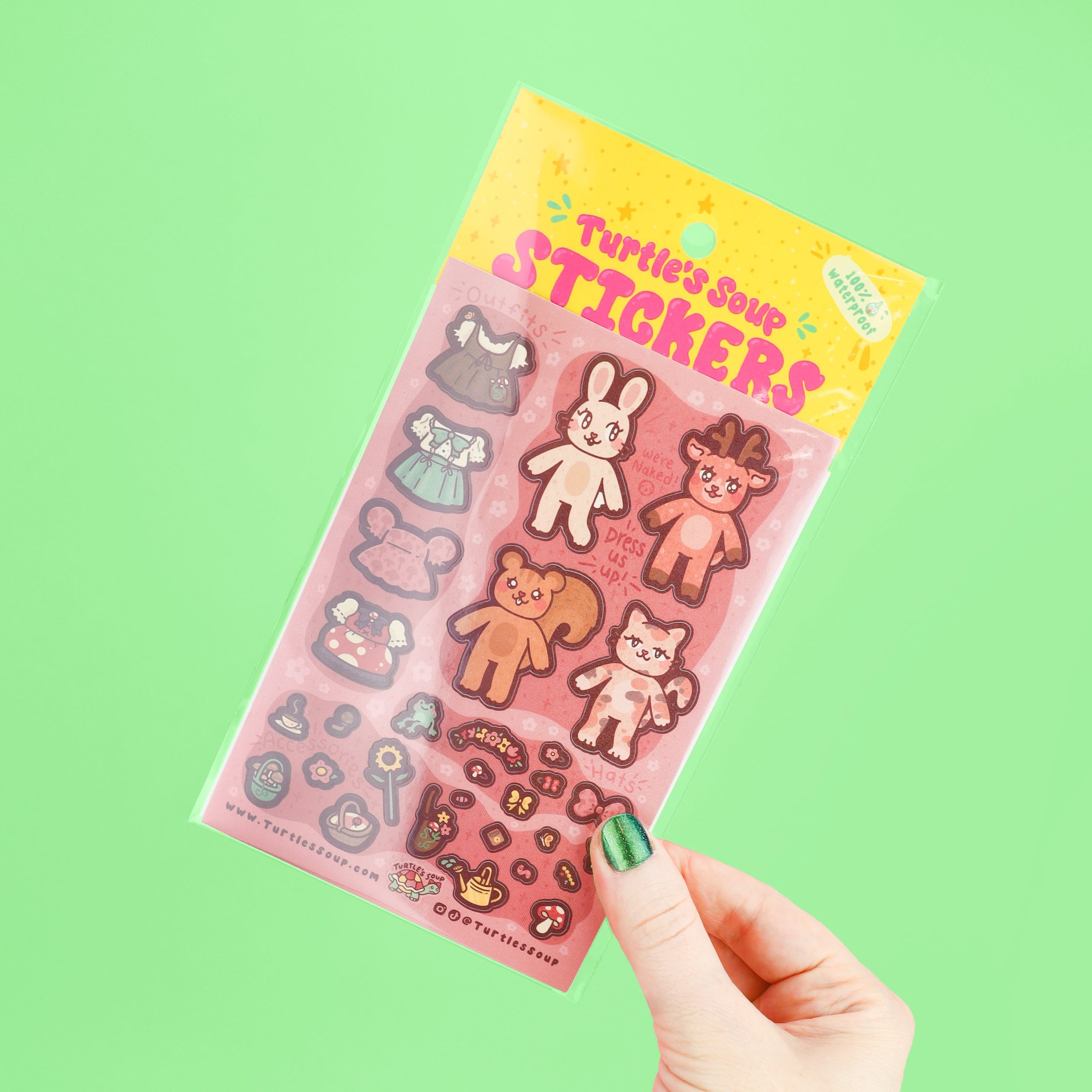 Cottagecore Animal Dresses Sticker Sheet
