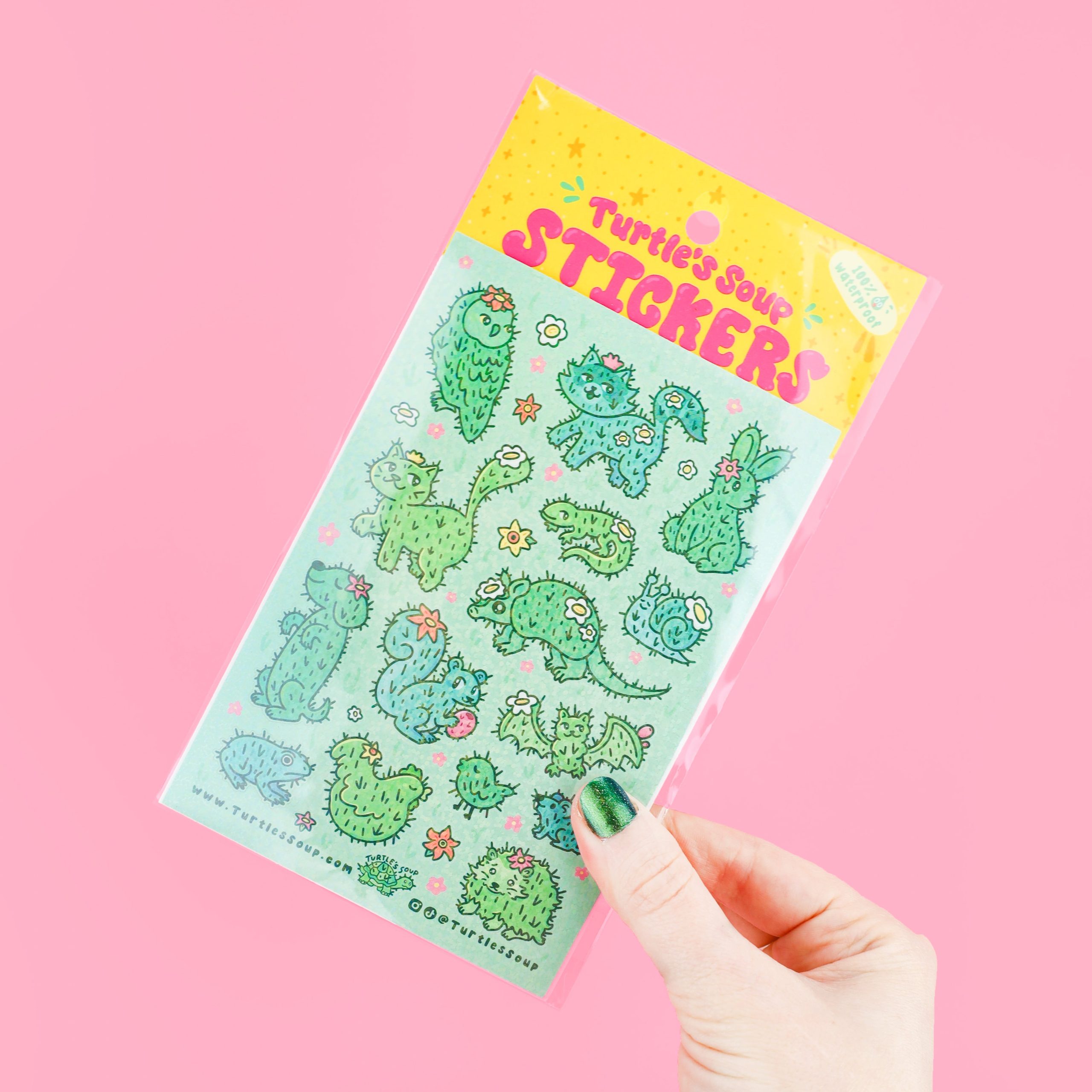 Cactus Critters Glitter Sticker Sheet