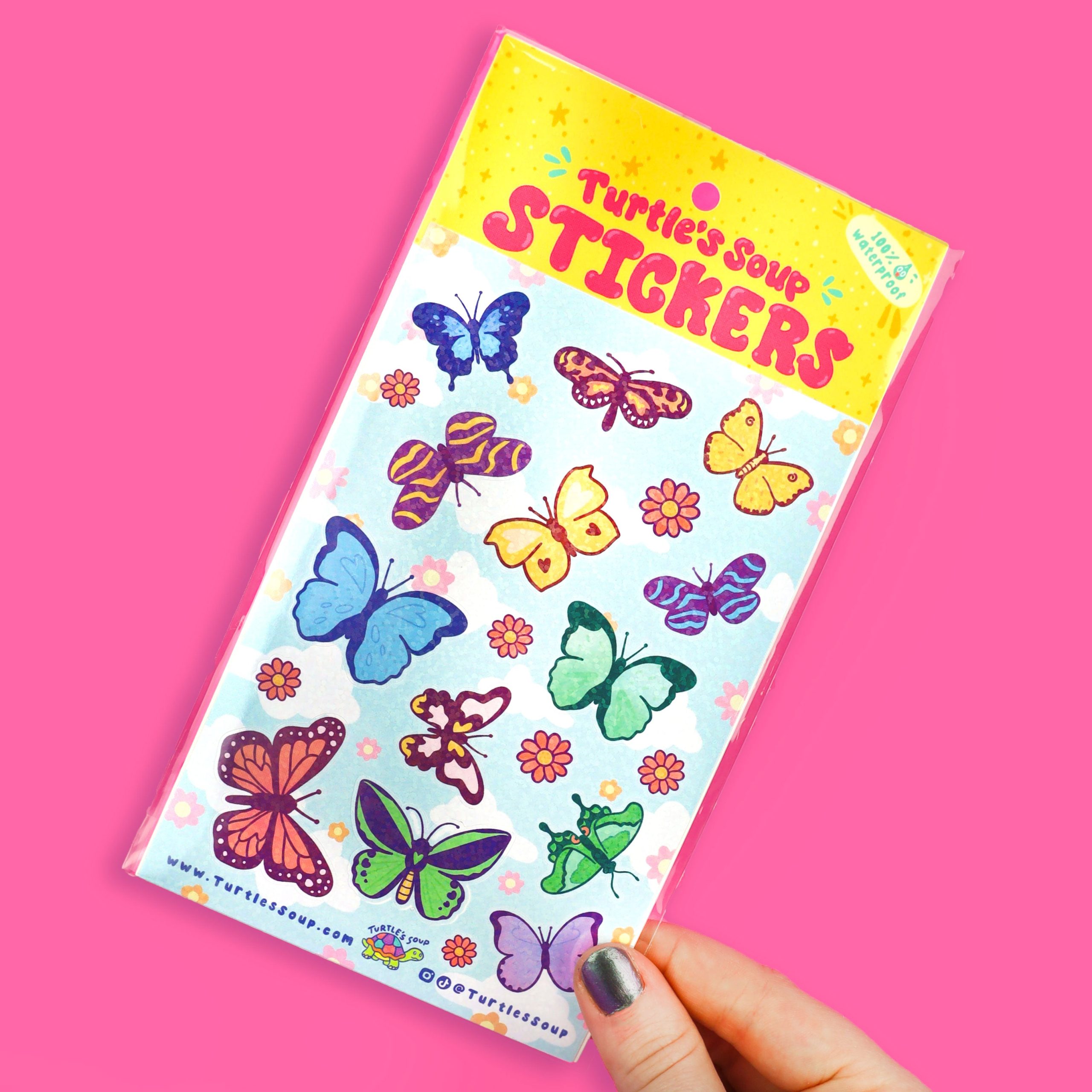 Moths and Butterflies Glitter Vinyl Sticker Sheet