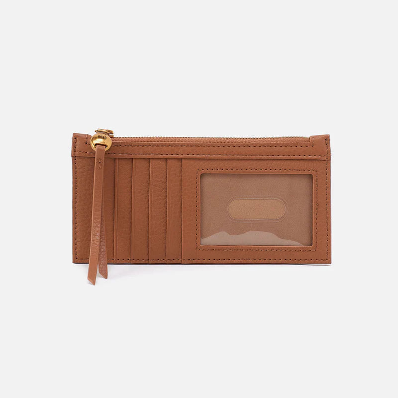 HOBO Carte Card Case in Warm Honey Pebbled Leather