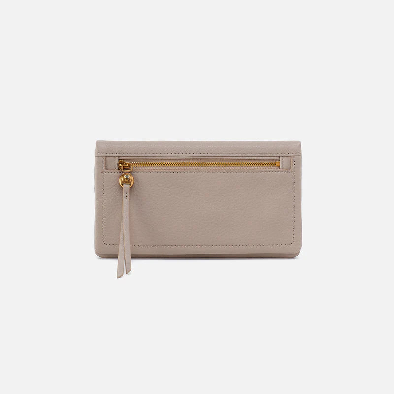 HOBO Dunn Lumen Continental Wallet in Taupe Pebbled Leather