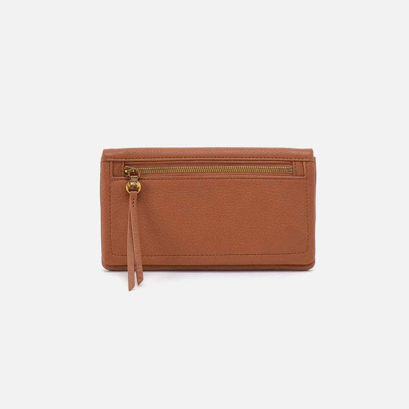 HOBO Dunn Lumen Continental Wallet in Warm Honey Pebbled Leather