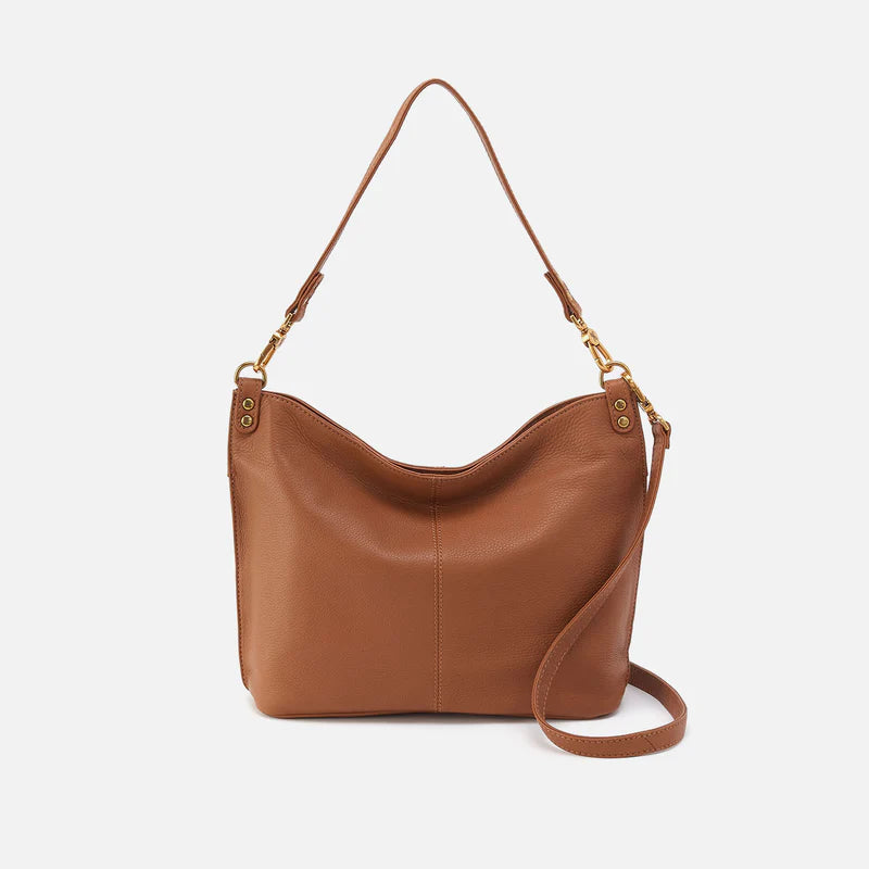 HOBO Pier Shoulder Bag in Warm Honey Pebbled Leather