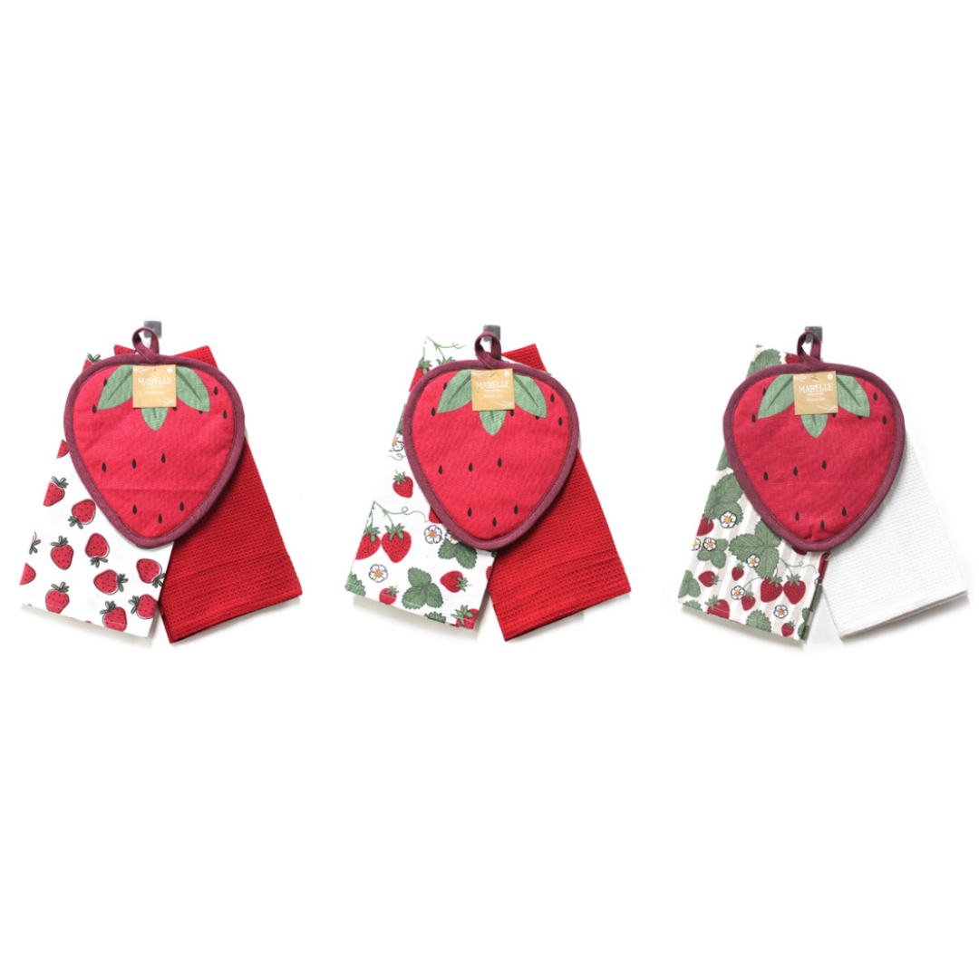 Strawberry Pot Holder & Towel Set
