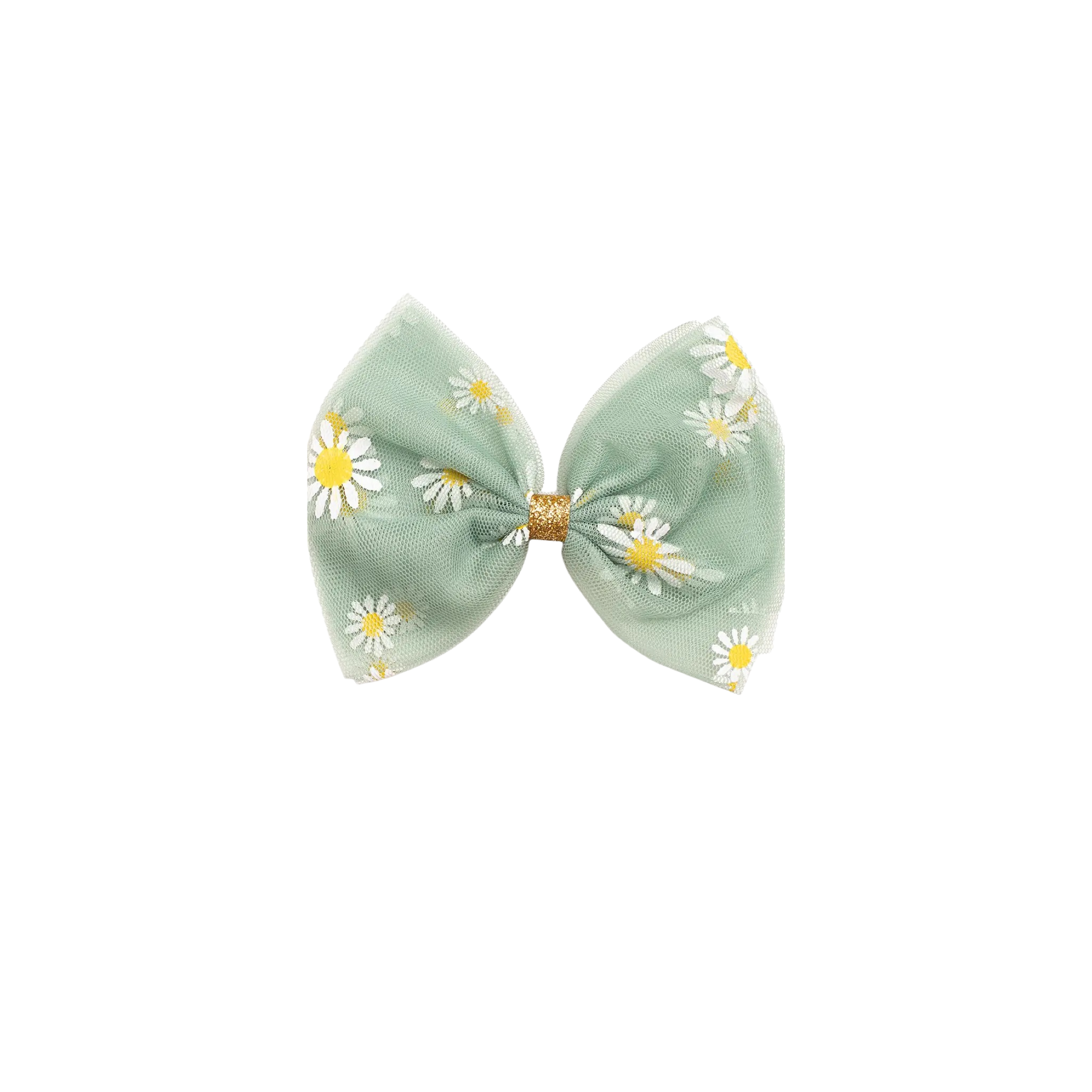 Sage Daisy Bow Clip