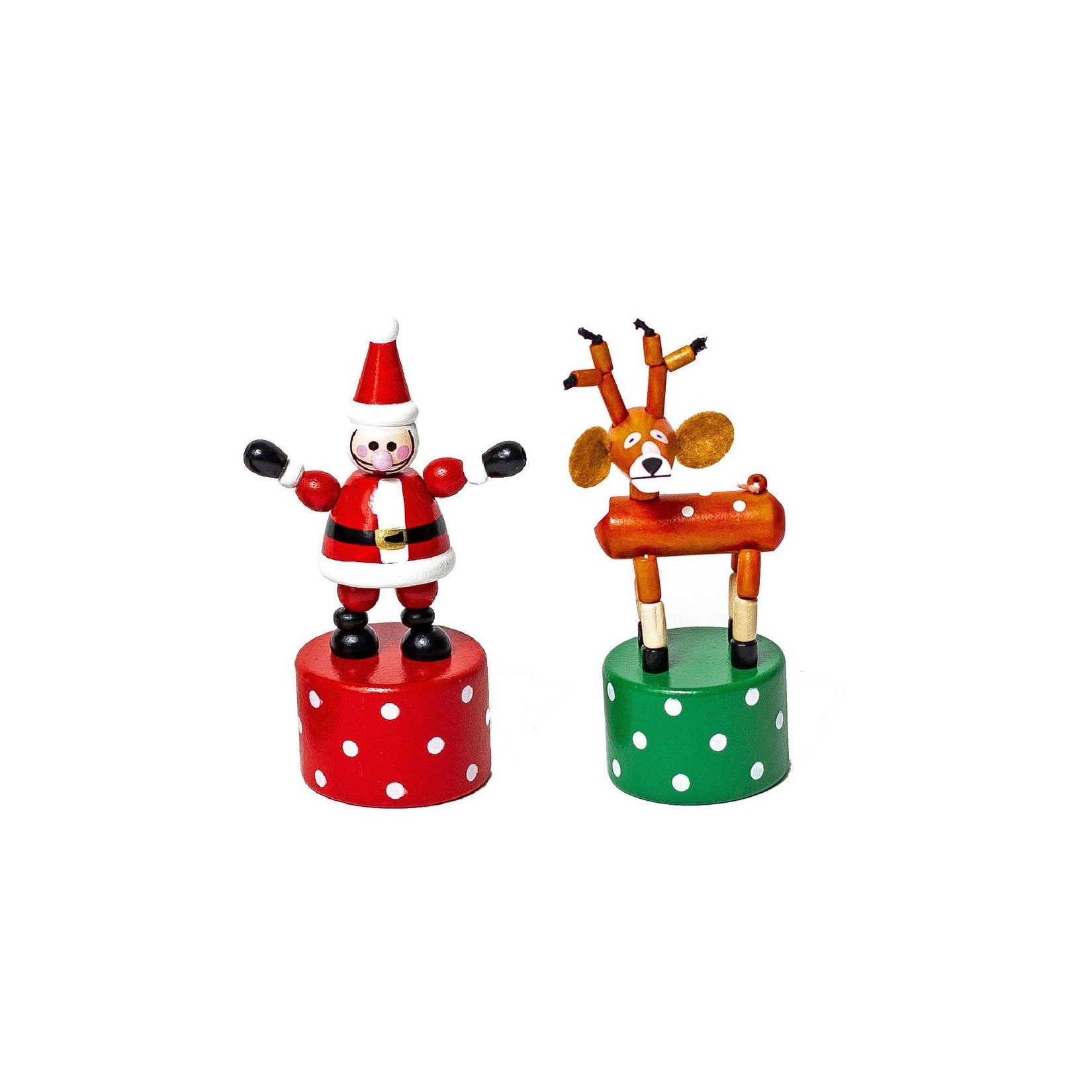 Santa And Reindeer Push Puppets