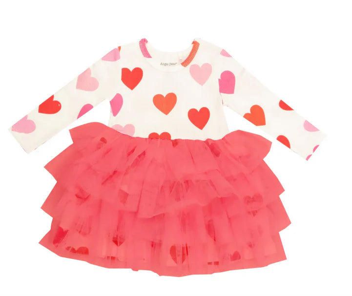 Angel Dear Big Hearts Tulle Tutu Dress - Size 2T