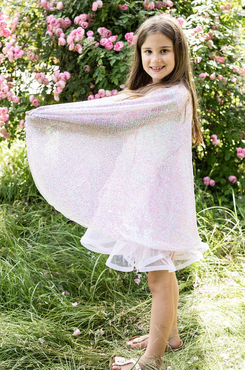Pink Sequins Twirl Cape, Size 4-6