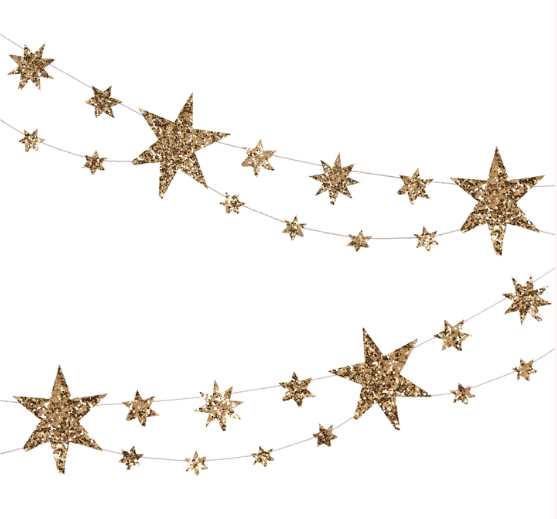 Eco Glitter Stars Garland