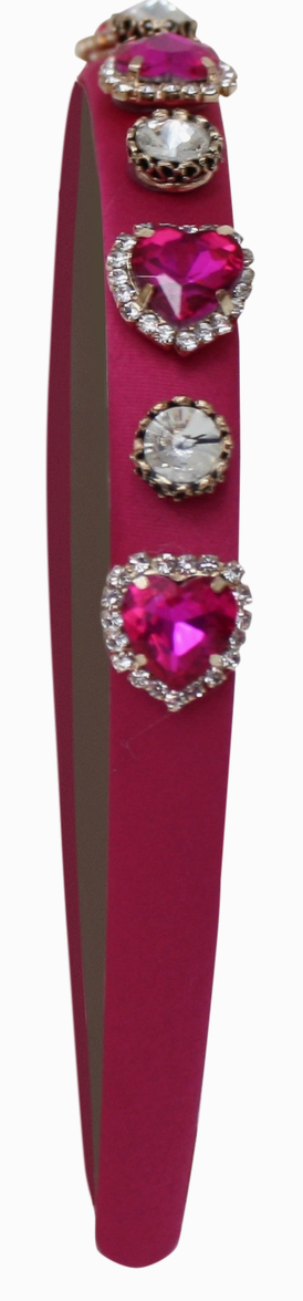 Pink Heart Gem Headbands
