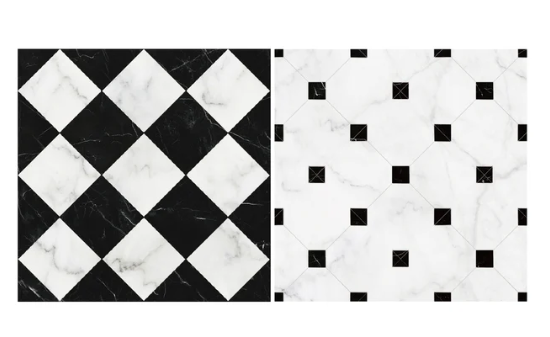 *restocked - Double Sided Floor Tile for Dollhouse - Black and White