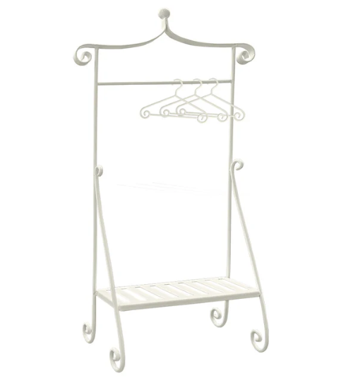 Aizulhomey Clothes Rack with 3pcs hangers 1/6 scale Off White Dollhouse MIniature