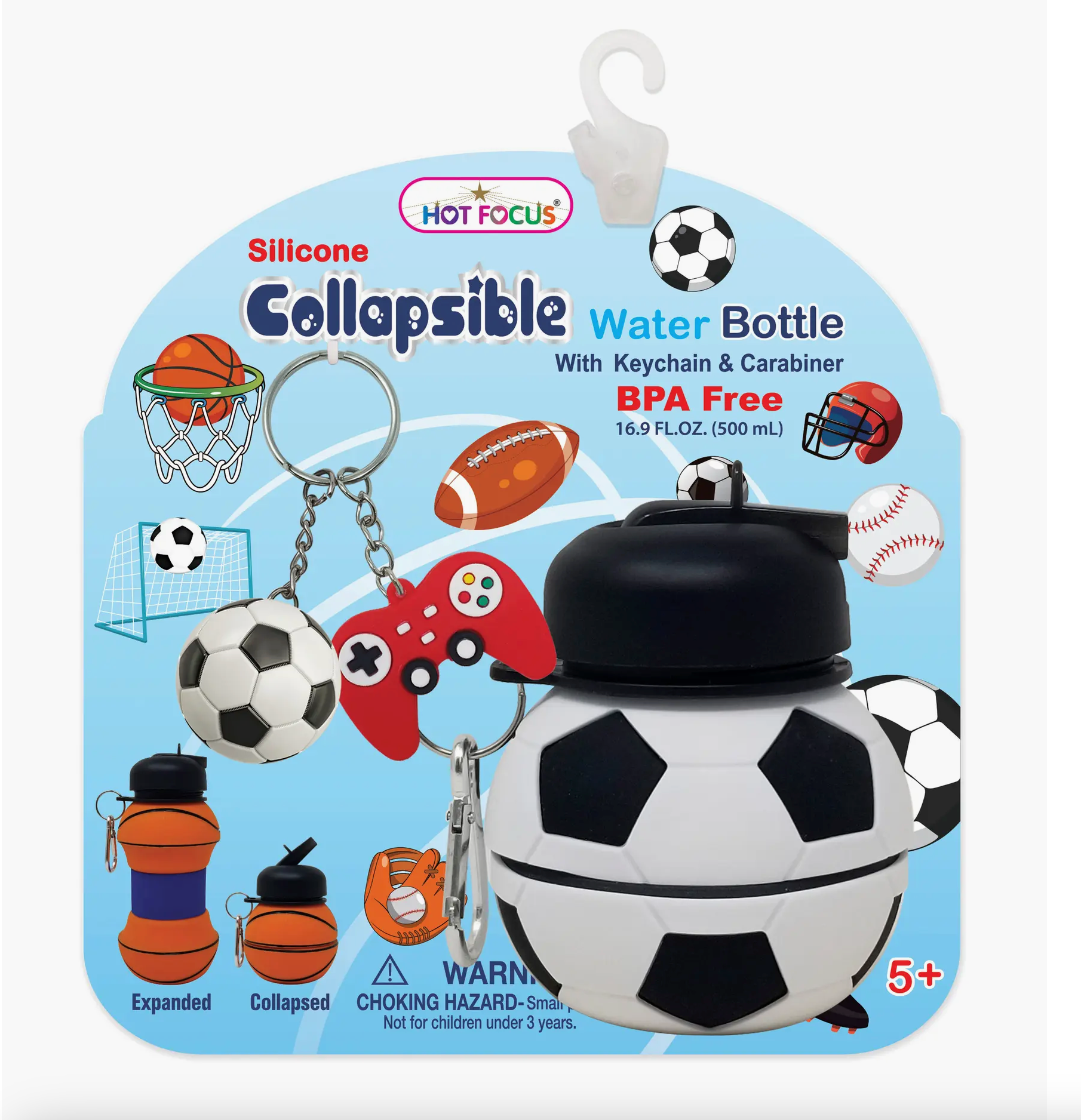 Soccer Collapsible Water Bottle