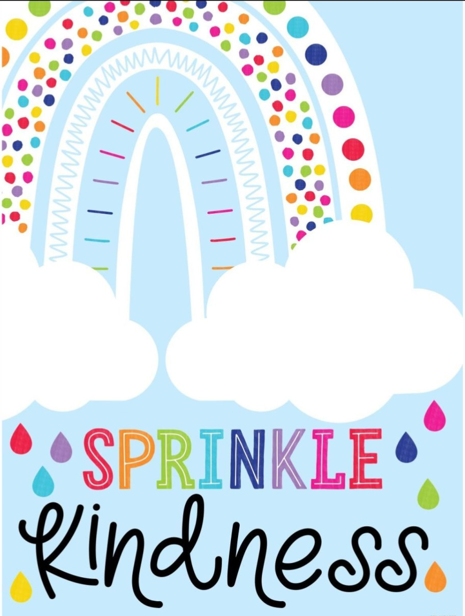Sprinkle Kindness - Think Happy Thoughts Poster by Schoolgirl Style