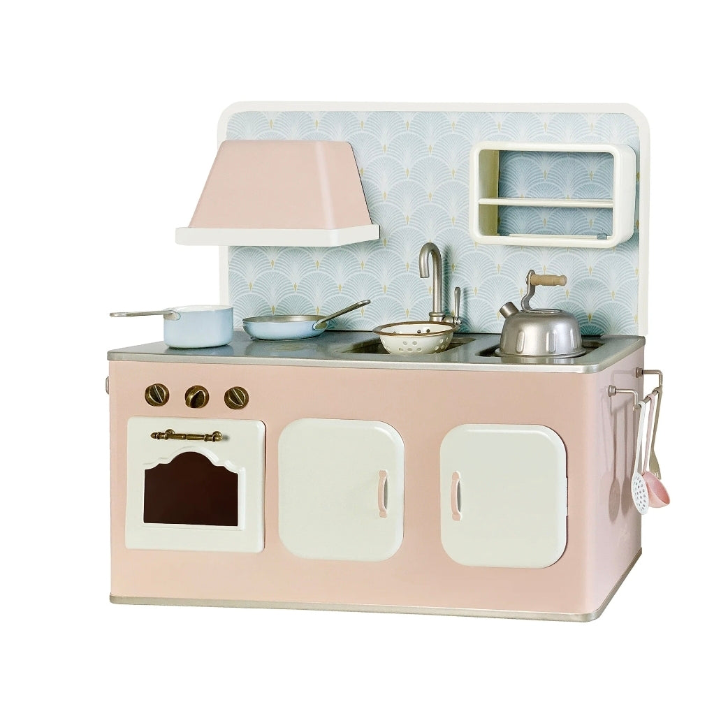 Kitchen Toy Set 8 pcs -Pink & Blue 1/6 scale Dollhouse Miniature