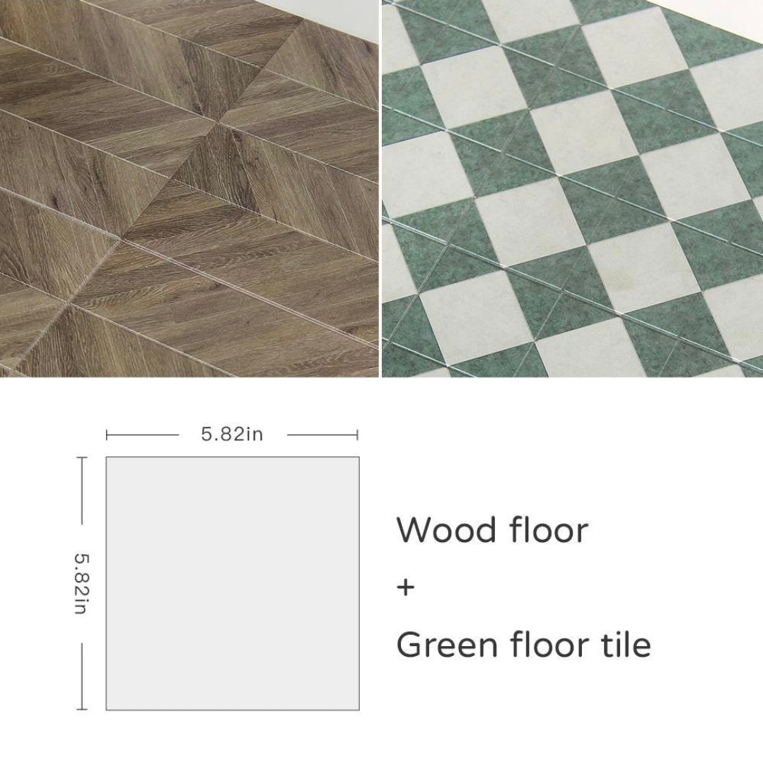 *restocked - Double Sided Floor Tile for Dollhouse - Herringbone Parquet & Teal