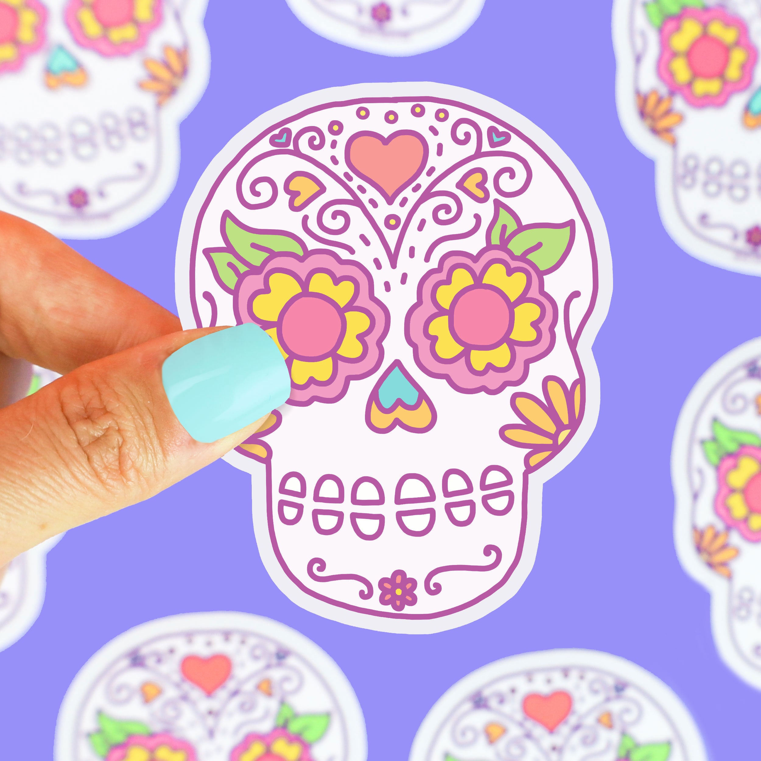 Sugar Skull Day of the Dead Vinyl Sticker