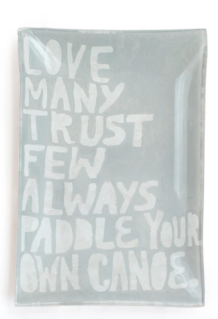 Paddle Your Own Canoe Large Rectangle Decoupage Plate