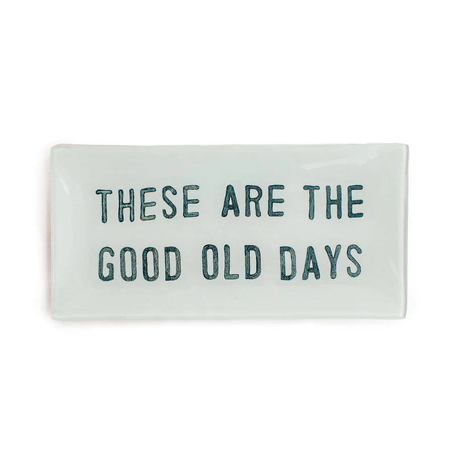Good Old Days Small Rectangle Decoupage Plate