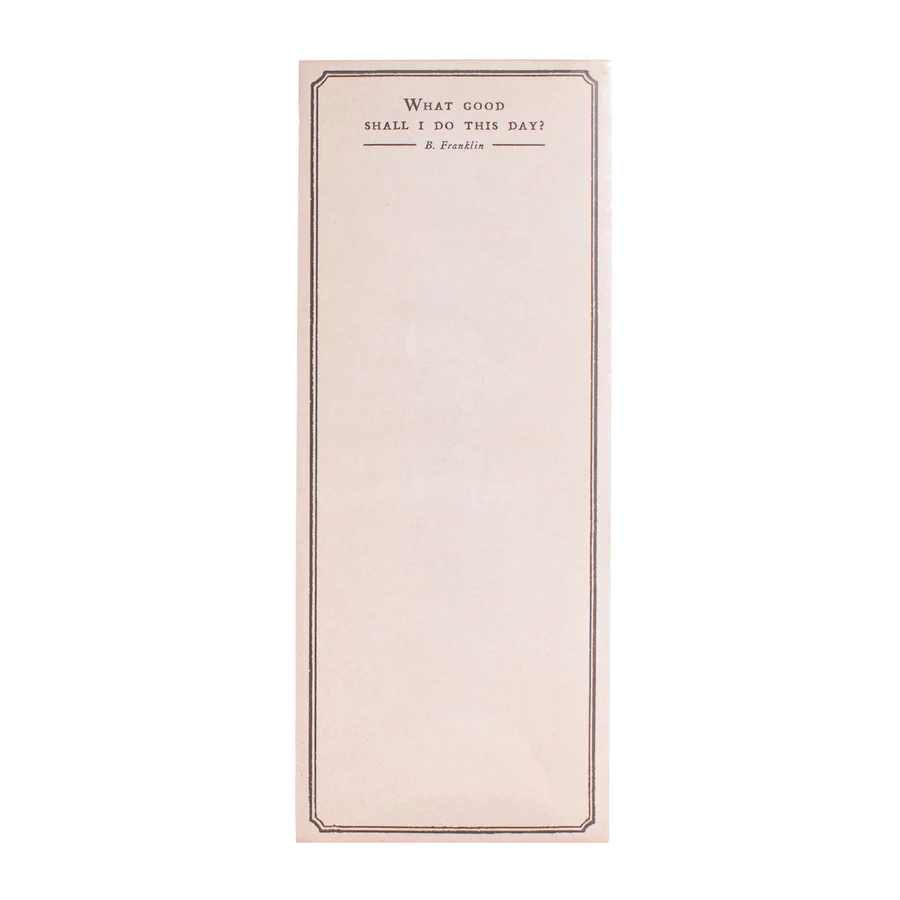 What Good Shall I Do This Day? Skinny Notepad