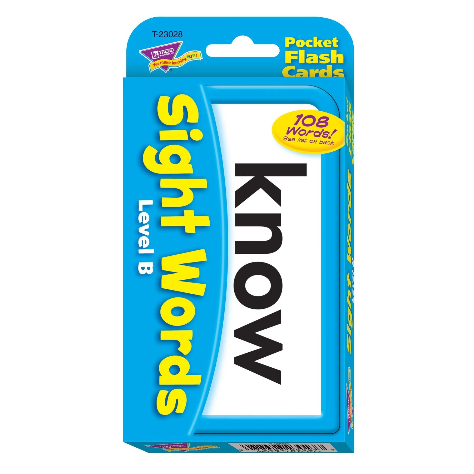 Level B Sight Words Pocket Flash Cards
