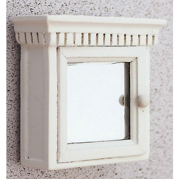 White Dollhouse Miniature Medicine Cabinet