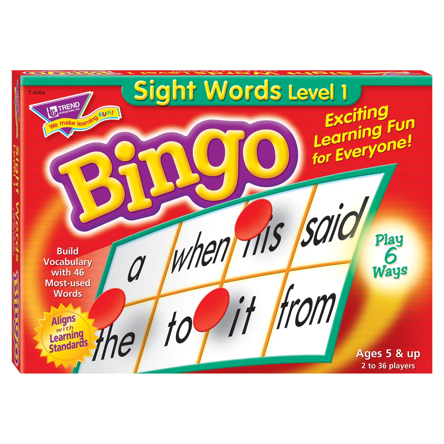 Level 1 Sight Words Bingo