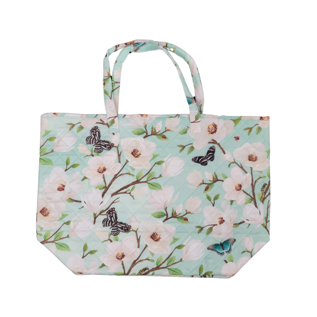 Magnolia Morning Quilted Tote Bag