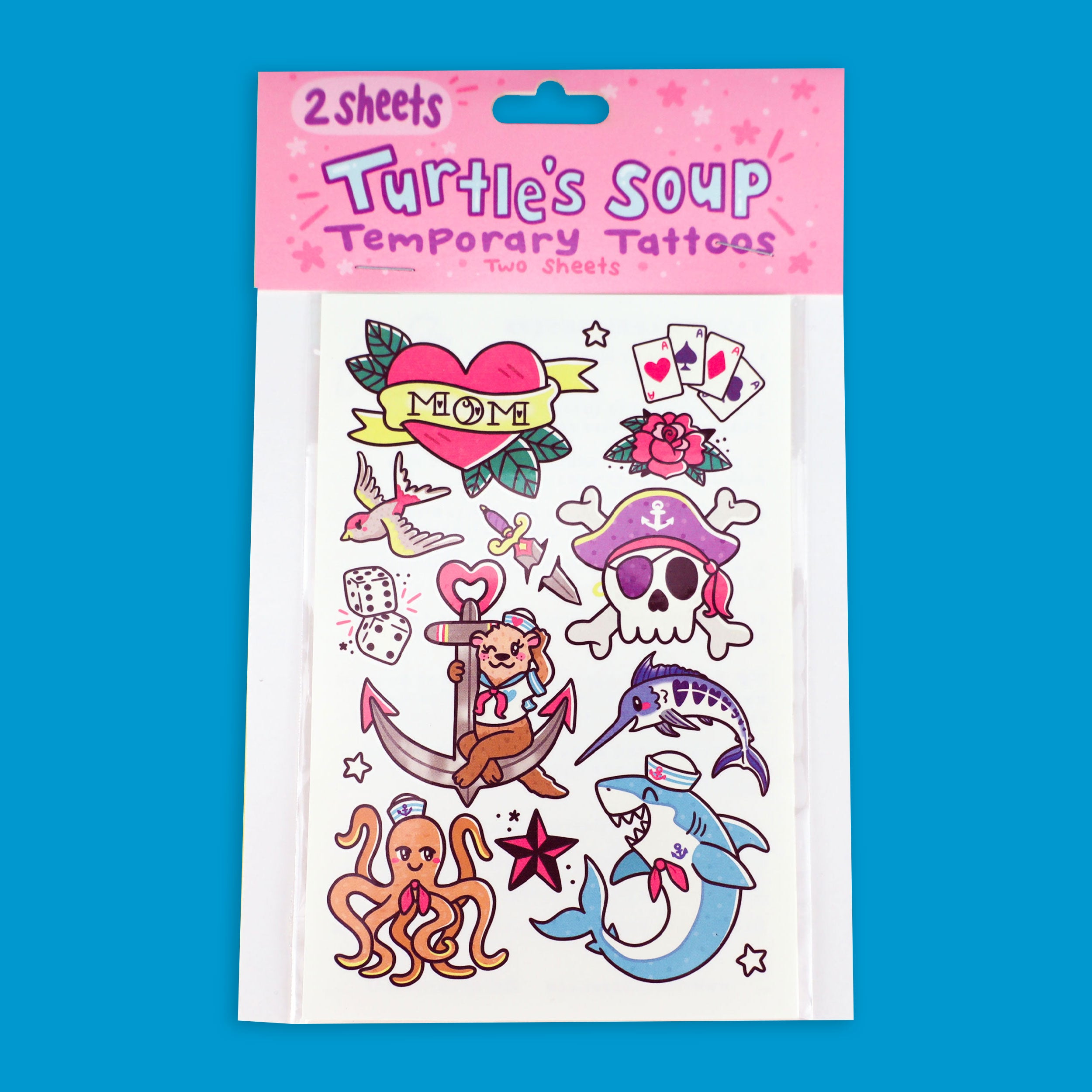 Traditional Tattoos Temporary Tattoos Set of 2 Sheets