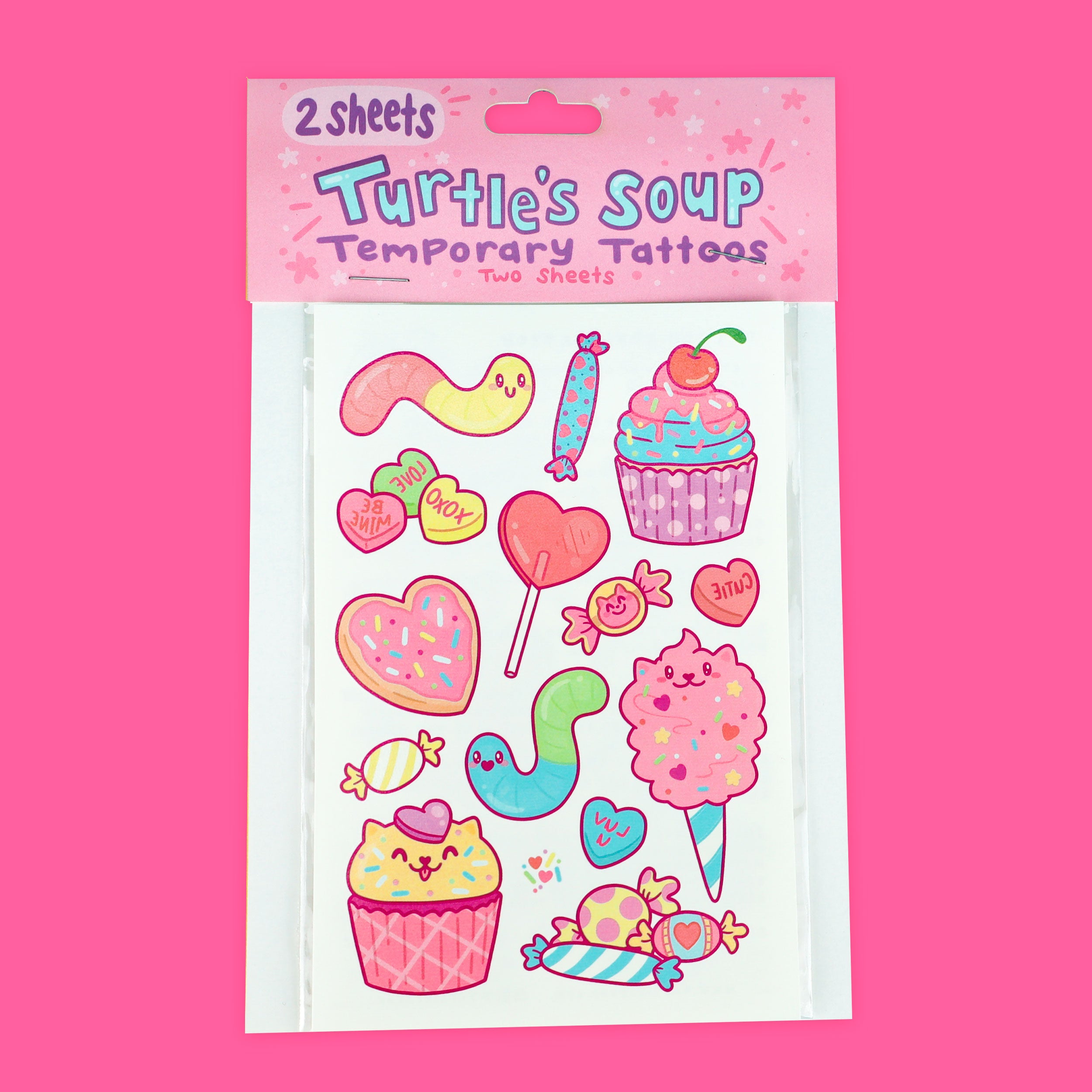 Sweet Stuff Temporary Tattoos Set of 2 Sheets