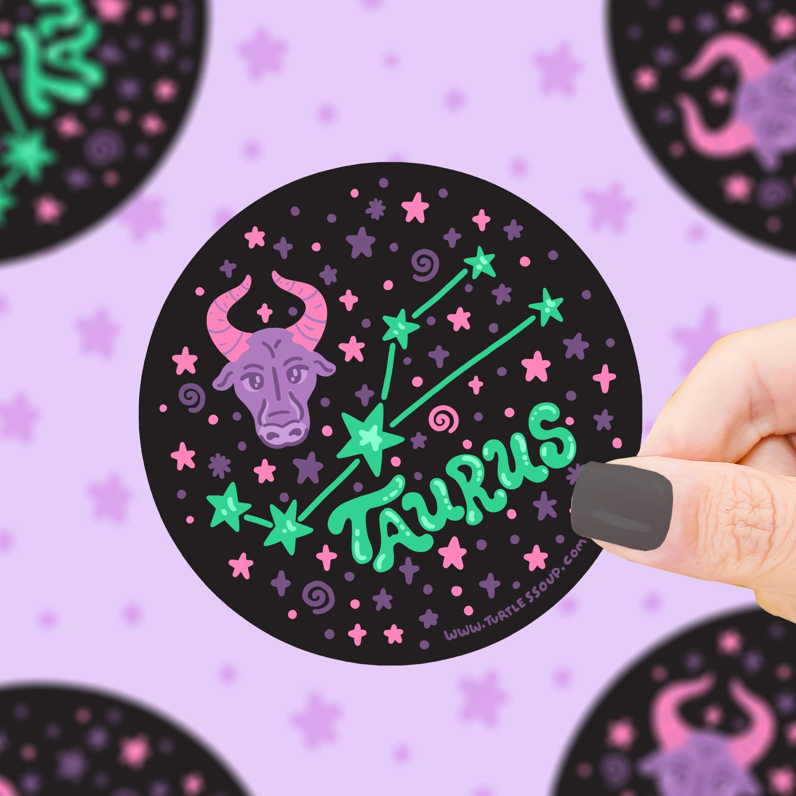 Taurus Constellation Zodiac Holographic Vinyl Sticker