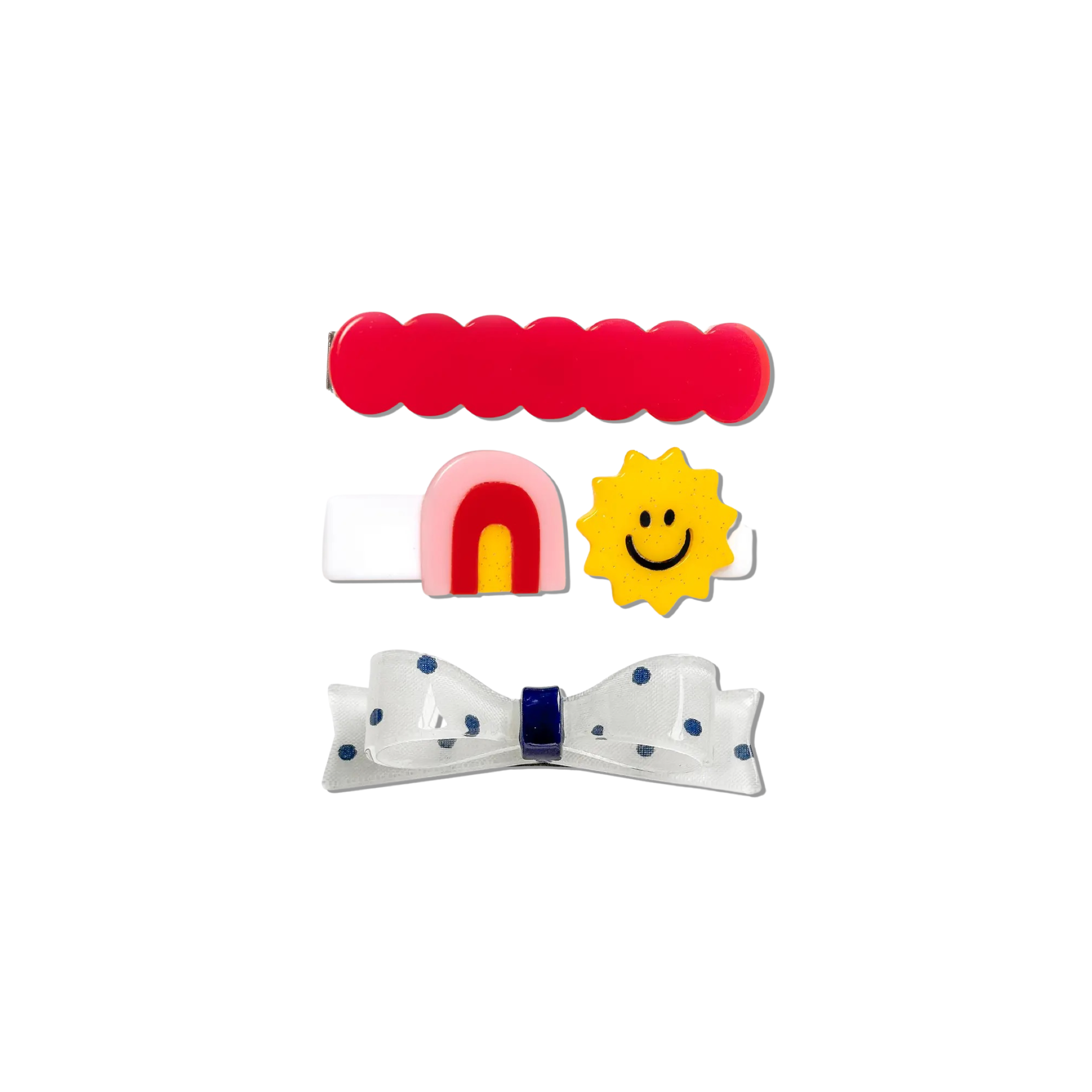 Three Combo Happy Sun Alligator Hair Clips