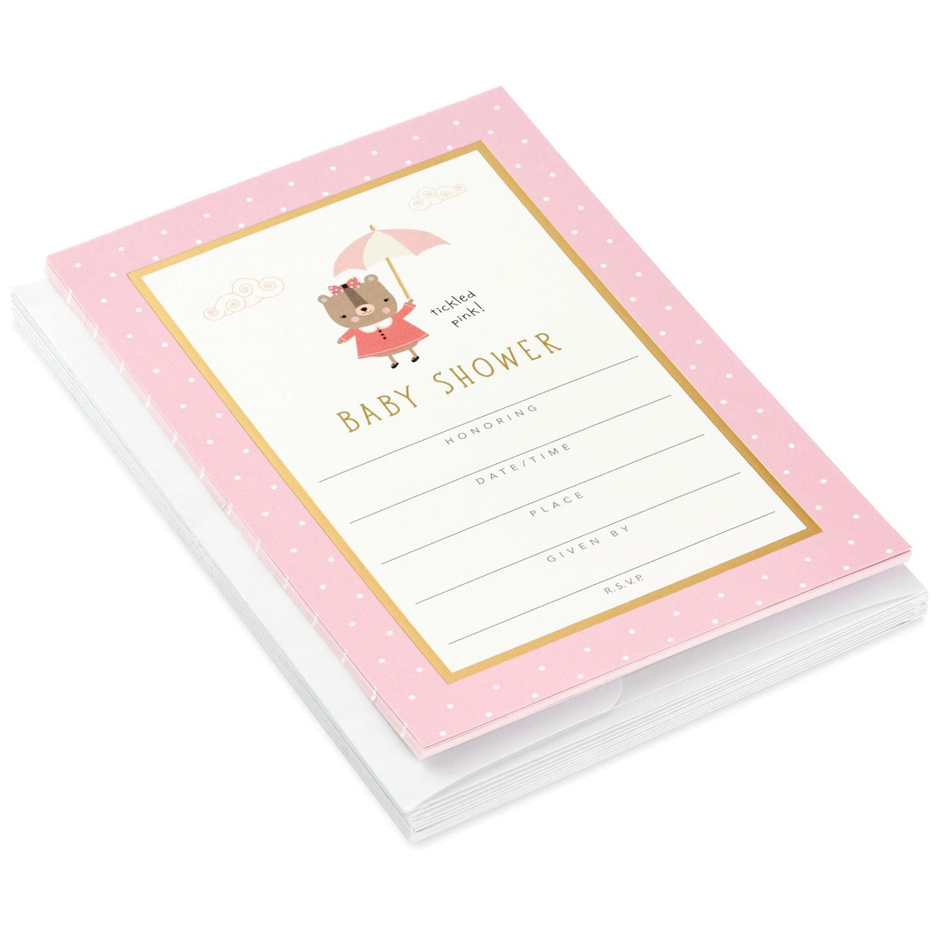 Tickled Pink Baby Shower Invitations