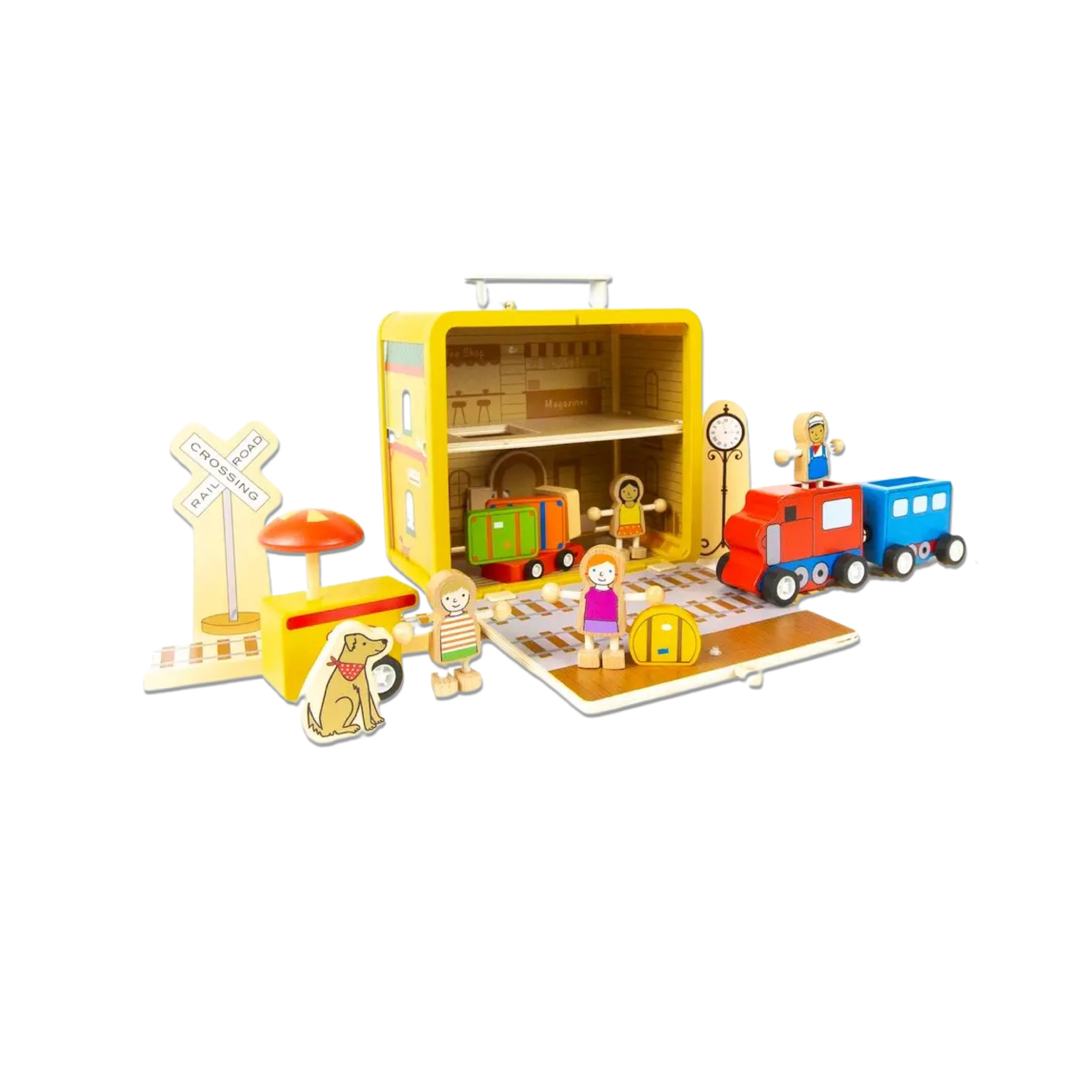 Train Station Suitcase Wooden Playset