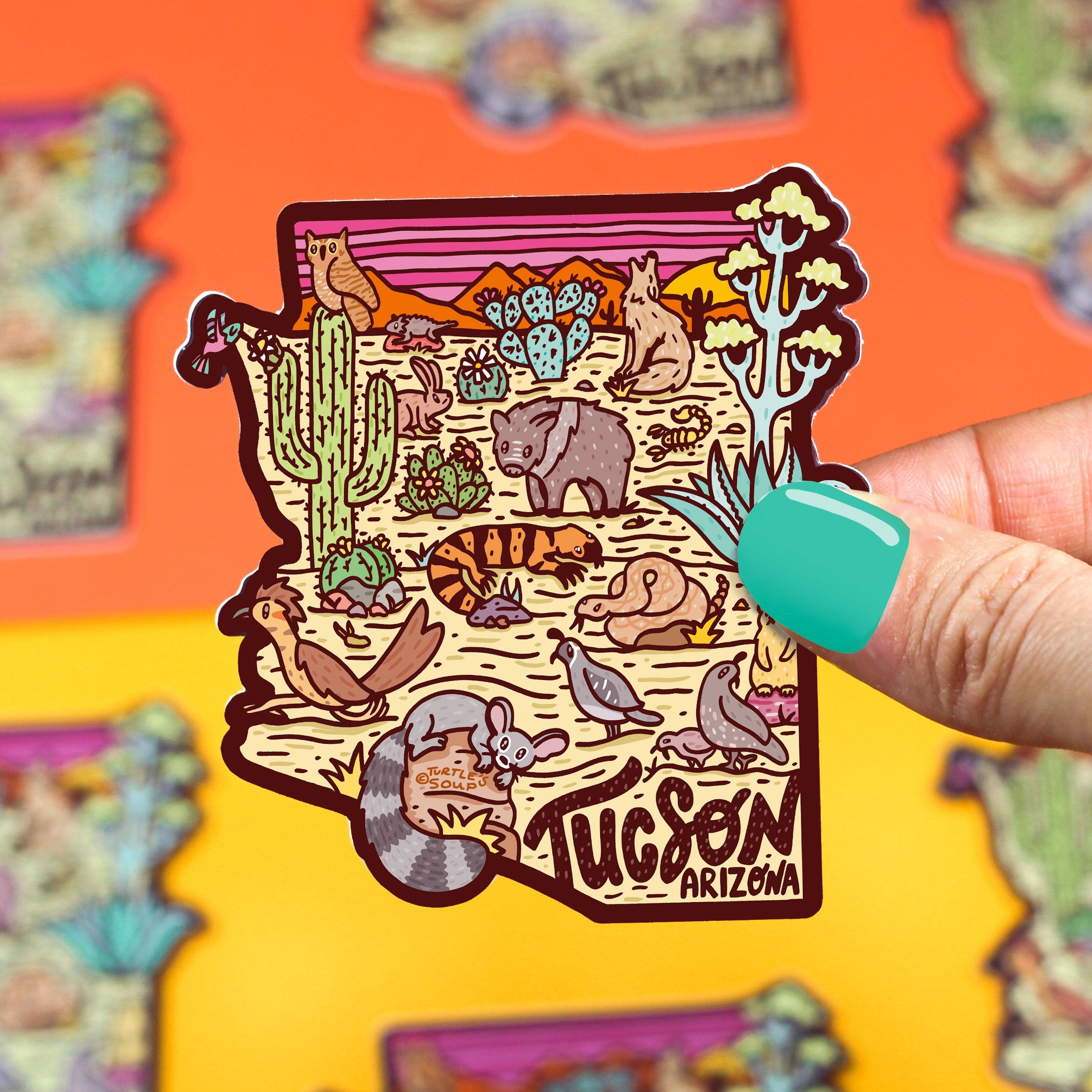 Tucson Arizona Desert Wildlife Vinyl Sticker