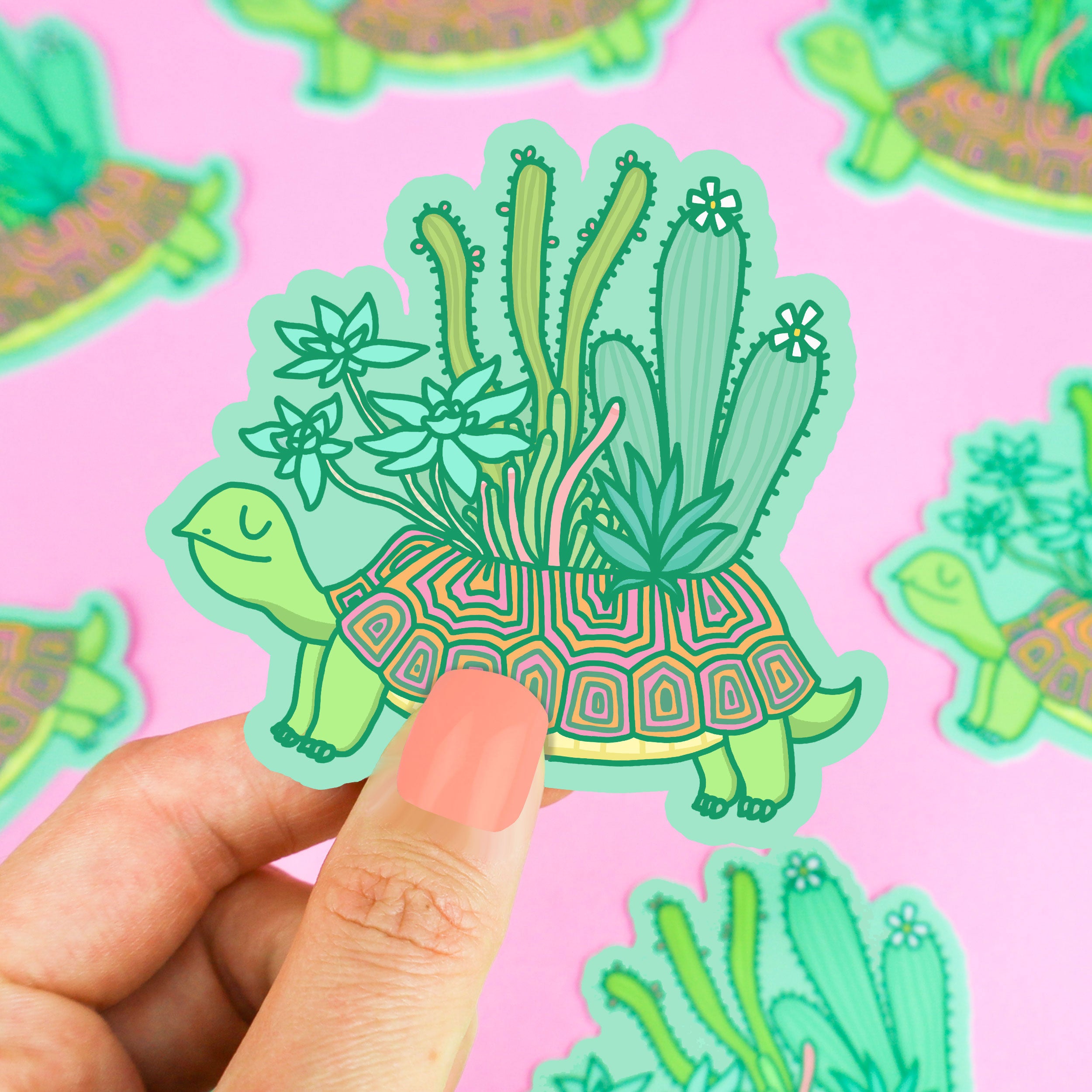 Turtle Planter Vinyl Sticker