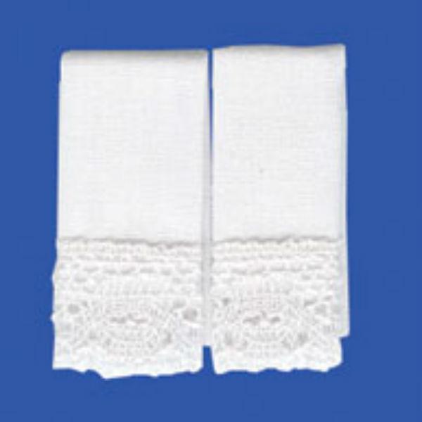 White Dollhouse Miniature Kitchen Dish Towel Set