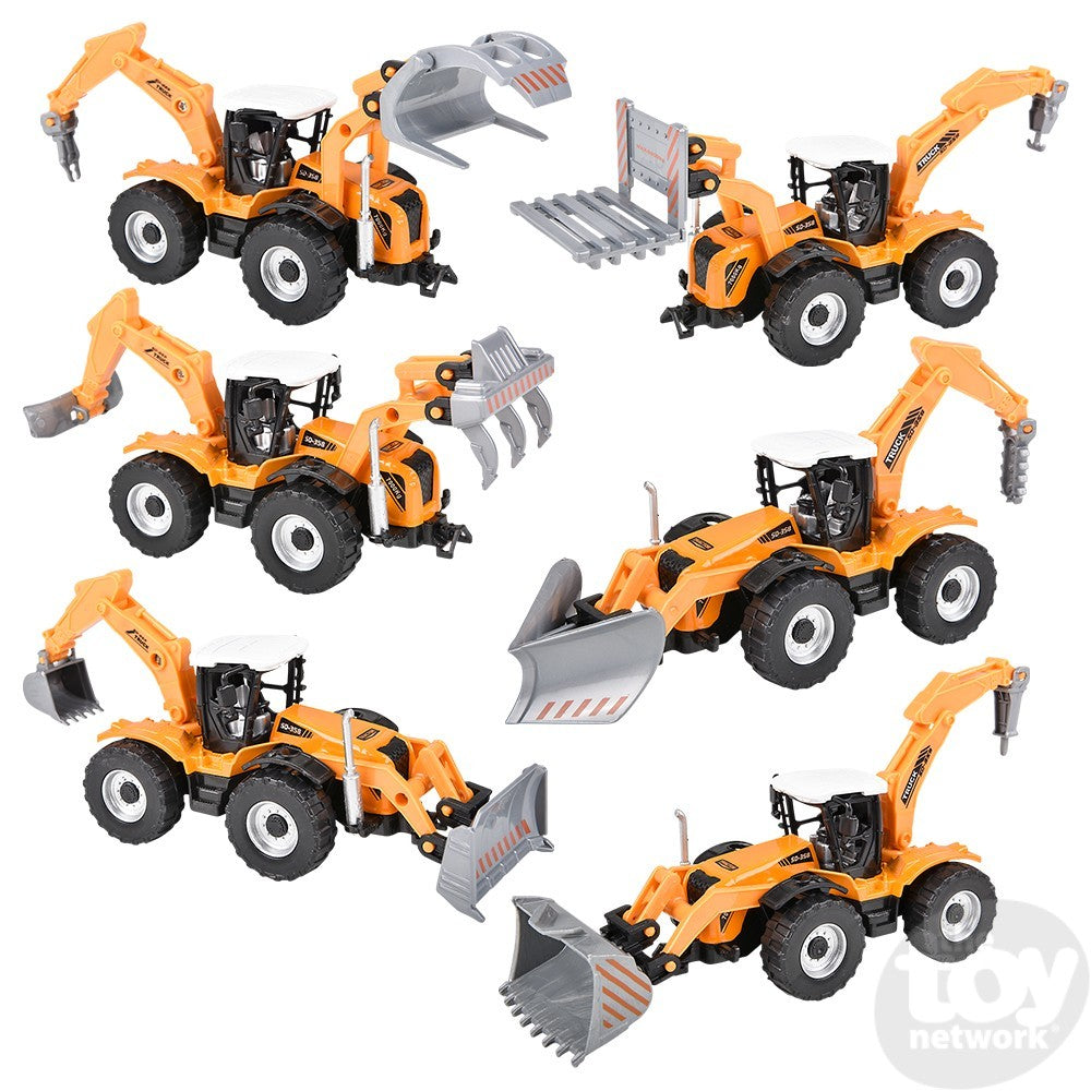 Diecast Metal 3.75" Pull Back Farm Tractor