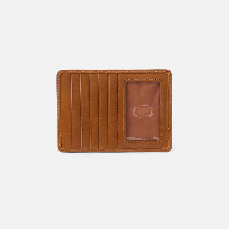HOBO Euro Slide Card Case in Truffle Polished Leather