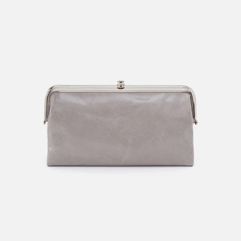 HOBO  Lauren Clutch-Wallet in Light Grey Polished Leather