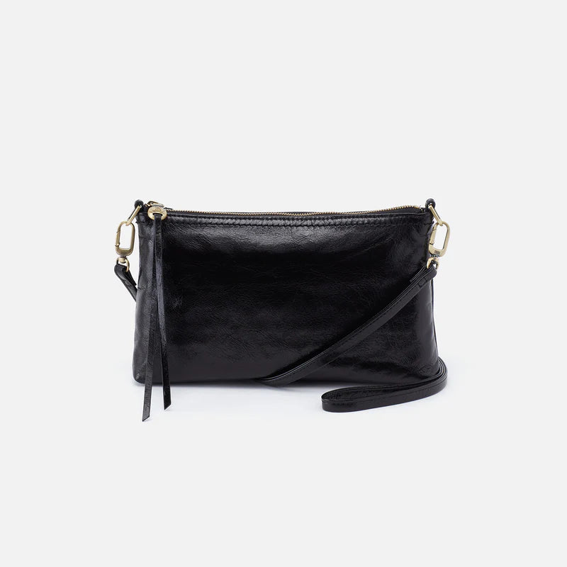 HOBO Darcy Crossbody in Black Polished Leather