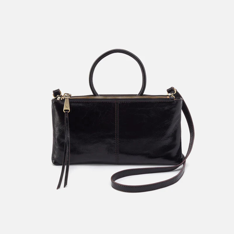 HOBO Sable Crossbody in Black Polished Leather