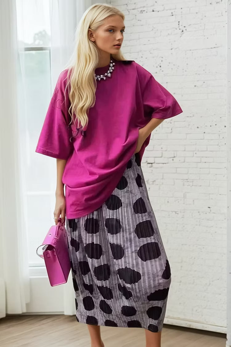 Pleated Dot Skirt