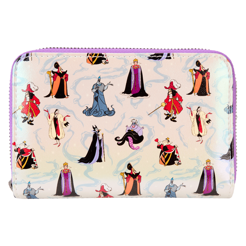 Disney Villains Iridescent All-Over Print Zip Around Wallet by Loungefly