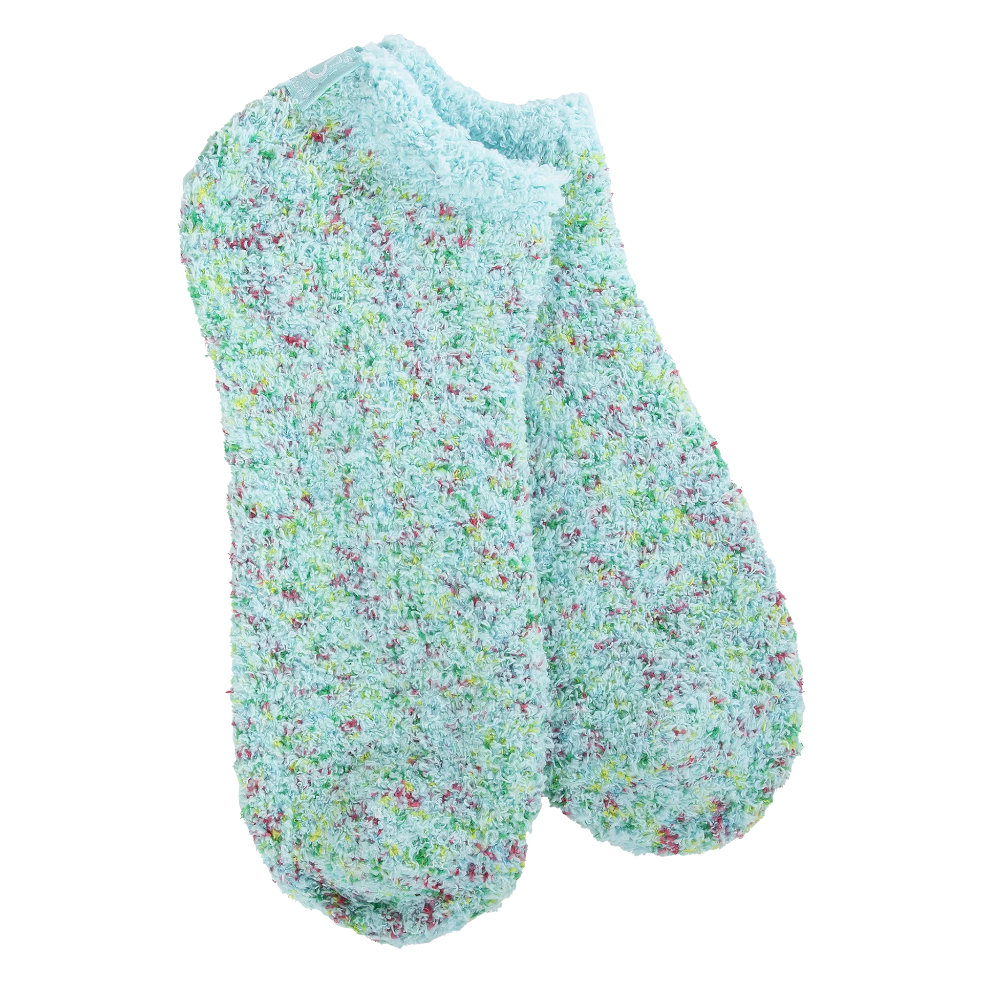 Aqua Blue Confetti Cozy Low Socks