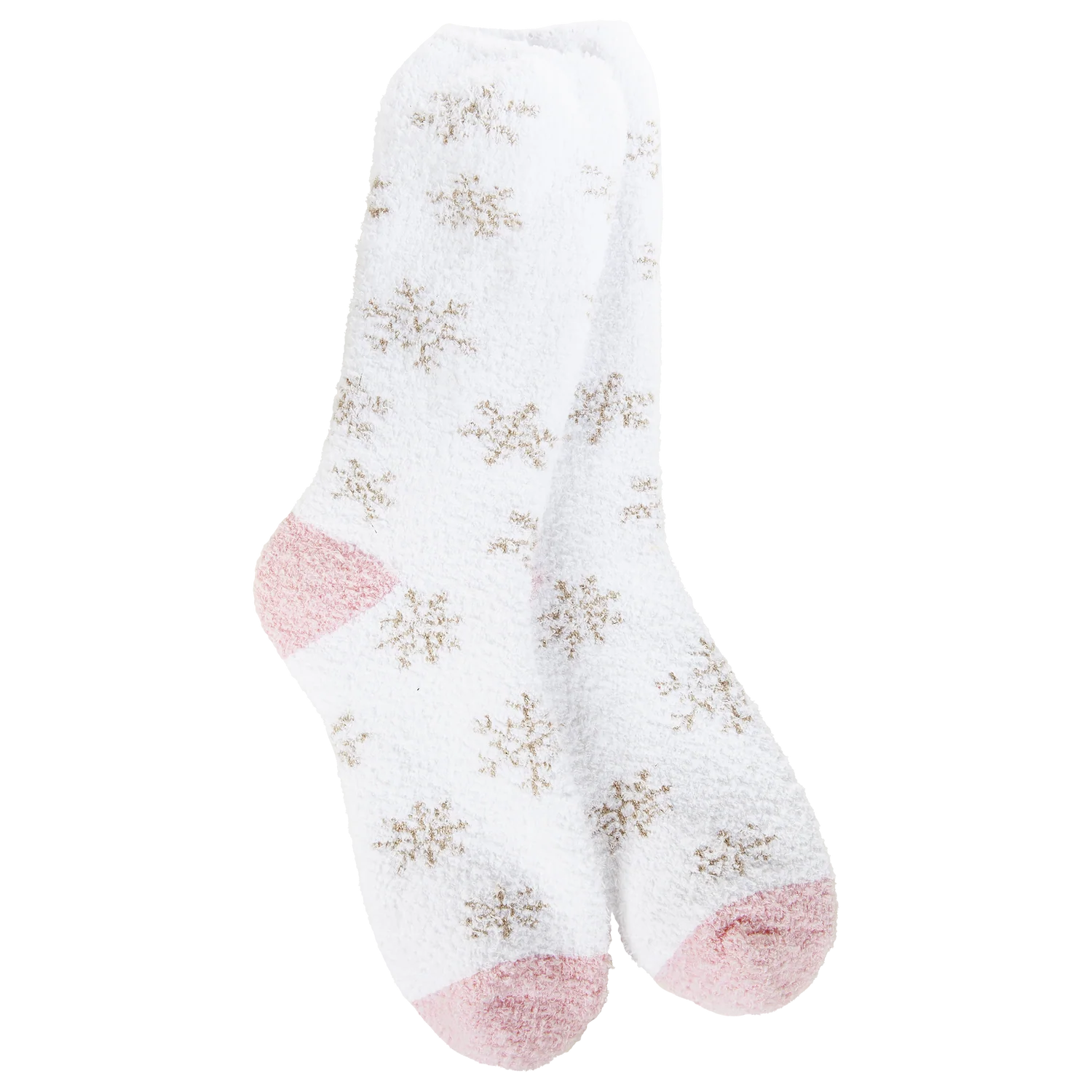 White Winter Shimmer Crew Socks