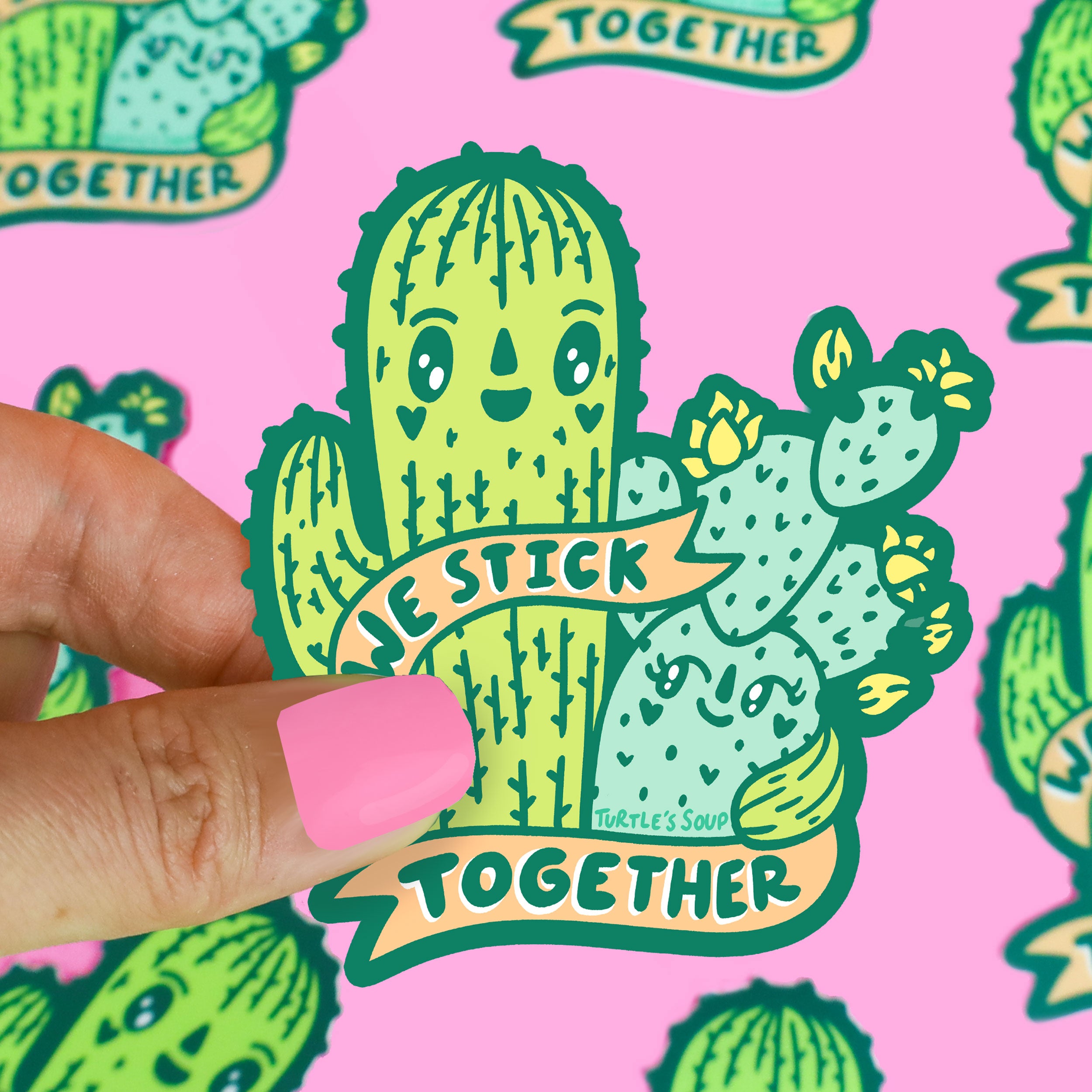 We Stick Together Cactus Vinyl Sticker