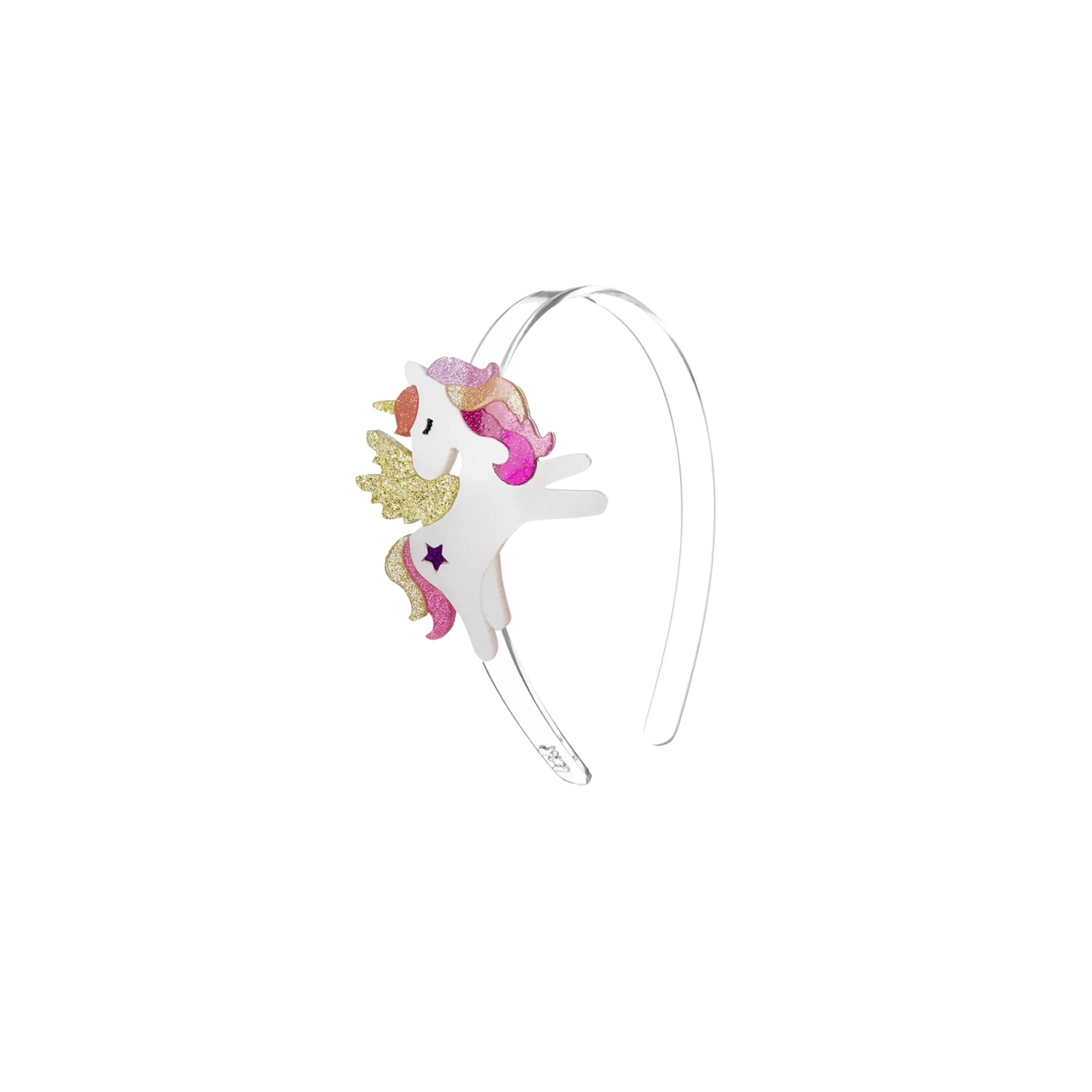 Winged Unicorn Coral Glitter Headband