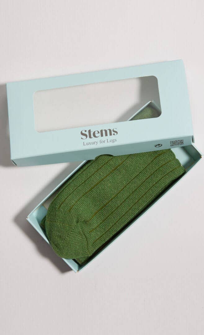 Lux Cashmere Socks Gift Box: Alpine Green